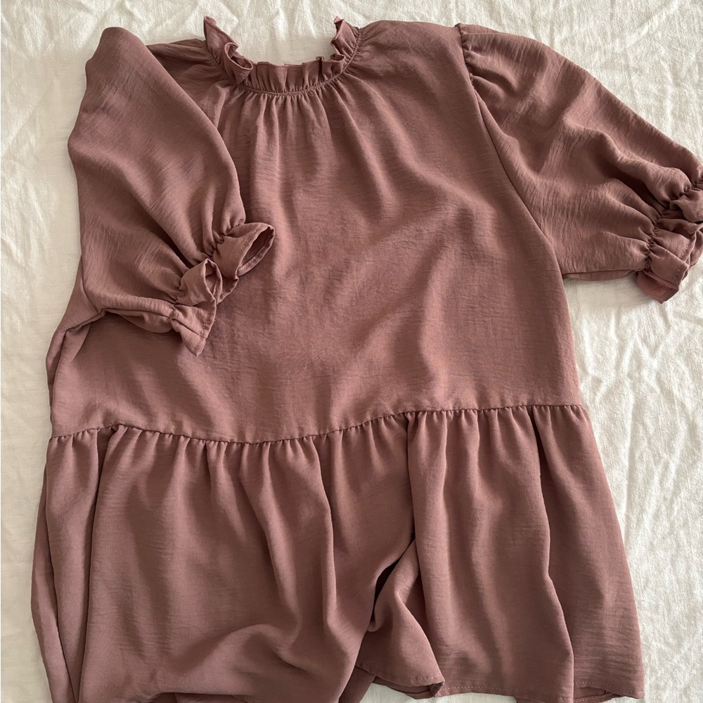 Entro Dusty Pink Ruffle Top
